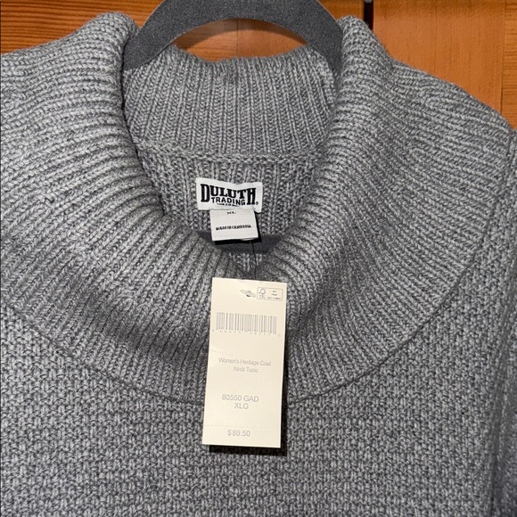 Duluth Trading Co Gray Cowl Neck Sweater - Picture 2 of 4